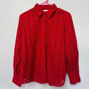 Chico's Vibrant Red Lace Top